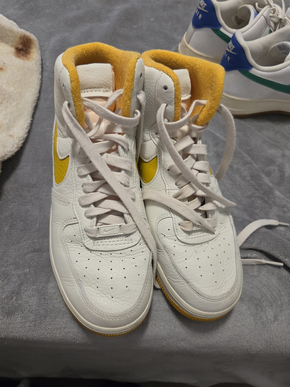 Nike Women’s High-Top Sneakers in White and Yellow